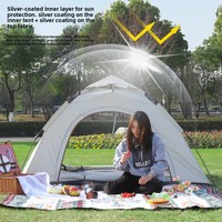 Tente de camping multi-saison pliable, portable, entièrement automatique, anti-UV, pour deux personnes, à montage rapide, imperméable, 1000-1500 mm