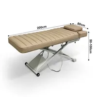 Table de massage pliable en PVC avec chauffage, hauteur réglable, design incurvé pour salons de cils et de beauté, lit de beauté, mobilier de salon