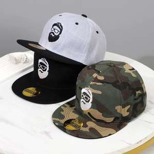 Sports Hip Hop Street Dance Dobby <b>Hand</b> Embroidery Flat Brim Baseball Cap OEM Breathable Custom Design Unisex - Product Image 1