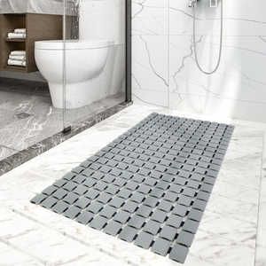 הדפס מינימליסטי ידידותי לסביבה ללא החלקה + מחצלת מקלחת מחצלת מחצלת עם עיצוב גביעונית שאיבה עיצוב הגביעונית 38.5x68cm - Product Image 5