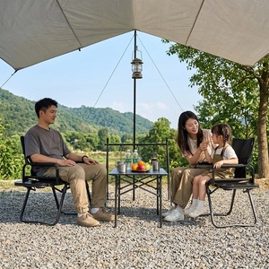 Chaise pliante d'extérieur en aluminium, chaise de jardin portable, design minimaliste décontracté, pliable pour le camping, le pique-nique, la pêche - Product Image 1