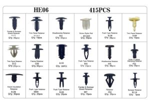Clips par auto 415 pièces assortiment de fixations de type poussoir attaches automatiques assorties ensemble de clips de voiture - Product Image 2