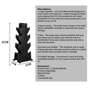 Wholesale Black Commercial Gym Equipment Dumbbell Storage 4 Tier Weight Rack <strong>Stand</strong> - Product Image 6