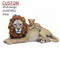 Figurines d'animaux miniatures personnalisées en résine, petites statues de lion, d'ours et de cerf pour la décoration de jardin féerique, micro-paysage, ornement de bureau