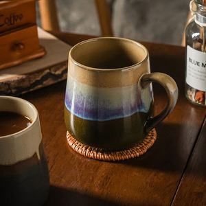 แก้วเซรามิกดีไซน์เรียบง่ายสไตล์ Gradient Creative, แก้วกาแฟเคลือบลายแตกสไตล์เรโทร, แก้วน้ำคู่รักสำหรับใช้ในบ้าน เหมาะเป็นของขวัญสำหรับมื้อเช้า - Product Image 2