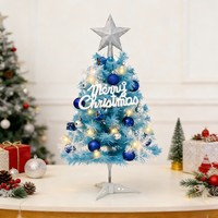 Vente en gros de nouveaux arbres de Noël décoratifs miniatures en PVC bleu clair