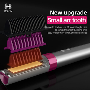 Rechargeable Hair Straightener Brush Fast <b>Heating</b> PTC Ionic Hair Straightening <b>Comb</b> 6 Temperature Settings Anti-Scald - Product Image 5