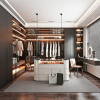Personnalisation complète de la maison : Organisateur de placard en bois en forme de U pour chambre à coucher, solutions d'aménagement de l'espace, dressing moderne de luxe, dressing intégré