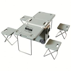Custom Logo Insulated Cooler with Heavy Duty <b>Wheels</b>, Perfect for Beach, Camping & More - Product Image 1