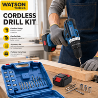 Kit perceuse-visseuse sans fil sans balais en gros d'usine avec 2 batteries, chargeur et mallette de transport – Ensemble d'outils électriques
