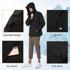 Veste de randonnée chauffante USB imperméable d'hiver pour hommes femmes aventures en plein air - Product Image 4