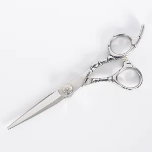 2023 6.0 inches hair cutting scissors shears GWG04 professional barber salon beauty factory 6cr13 440A blade embossed handle