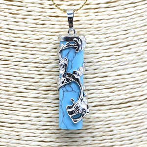 Vente en gros de pendentifs en cristal de guérison avec pierres précieuses pendentifs turquoise pour la fabrication de bijoux - Product Image 4