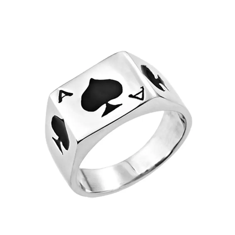 The Ace of Spades Biker Ring <span class=keywords><strong>кольцо</strong></span> для покера <span class=keywords><strong>кольцо</strong></span> для игральных карт из нержавеющей стали