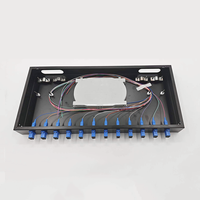 Panel Patch Fiber Optik 19 Inch 1U 24 Port LC Rak Mount ODF Distribution Frame Full Loaded Fiber Optik SC LC Patch Panel