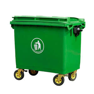 Poubelle en plastique flamant rose 660l, conteneur de déchets, de poussière, avec roue, <span class=keywords><strong>à</strong></span> prix coûtant, qualité supérieure - Product Image 1