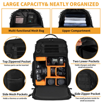 Mochila de fotografía resistente de fábrica personalizada, mochila de hombro para cámara profesional impermeable, mochila para cámara táctica para exteriores