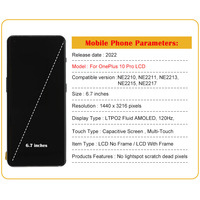Applicable à l'assemblage d'écran OnePlus 10 Pro, écran OLED d'origine avec intégration capacitif à l'intérieur et à l'extérieur