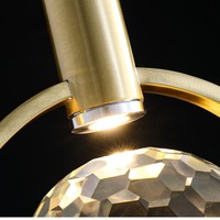 Lustre suspendu en cristal K9, style nordique, luxe créatif, pour salon, restaurant, mur de fond, petite boule de cristal