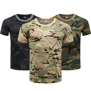 High Quality Breathable Outdoor Sport Quick Dry Camo T Shirt Outwear Camp Tee Half Sleeve Tshirt Tactical Camouflage Men T-shirt