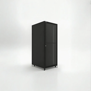 37U 19 Inch Server Rack <b>Cabinet</b> Network Equipment <b>Cabinet</b> with Glass Door <b>Lockable</b> Floor Standing for Data Center - Product Image 2