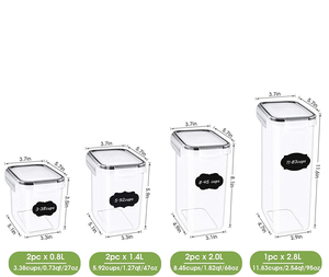 Contenedor de alimentos hermético de 7 piezas, contenedor de almacenamiento de plástico, juegos de botes para el almacenamiento de la cocina - Product Image 3