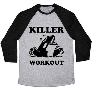 Camiseta de béisbol unisex Tri-Blend de Killer Workout (Orca) - Product Image 5