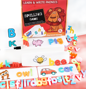 Gioco di Ortografia per Asilo, Giocattolo Educativo in Legno per l'Apprendimento dell'Inglese, <span class=keywords><strong>Puzzle</strong></span> Colorato dell'Alfabeto con Animali per Bambini - Product Image 1