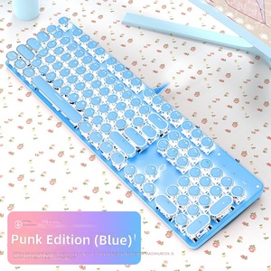 Punk Style USB Wired Mechanical Full Size Keyboard New LED Backlit 104 <b>Keys</b> Desktop Aluminum Alloy <b>Panel</b> - Product Image 2