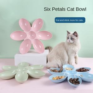 Nova flor criativa forma evitar alimentos roubar gato <span class=keywords><strong>pet</strong></span> tigela para vários gatos - Product Image 2