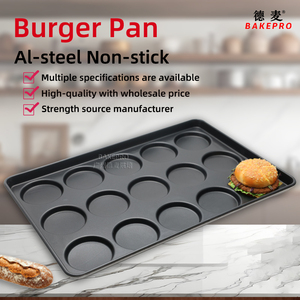 Bandeja para Hornear Hamburguesas <span class=keywords><strong>de</strong></span> Aluminio Antiadherente y Ecológica HB-15Y4 <span class=keywords><strong>de</strong></span> 40 mm <span class=keywords><strong>de</strong></span> Grosor con 15 Moldes Consecutivos para <span class=keywords><strong>Pan</strong></span> y Moldes Largos para Pasteles - Product Image 3