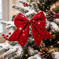 Moderne Rote Polyester-Schleifen Weiche Langlebige Weihnachtsdekoration Christbaum-Schleife Heim-Deko Neujahrsgeschenk Hochzeitsgeschenke DIY