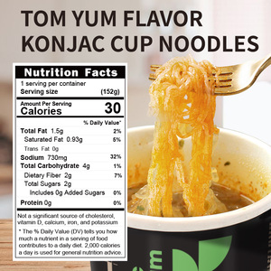 Fideos Instantáneos de Konjac Saludables, Bajos en Carbohidratos, Sopa Shirataki Tom Yum, Sustituto Dietético, Bolsa de 162g - Product Image 3