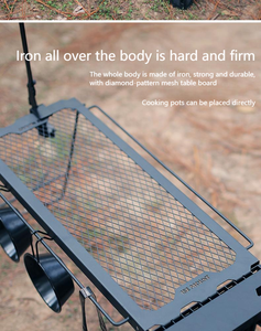 Premium Heavy Duty Iron Folding Outdoor <b>Table</b> and Chairs Portable Set for Fishing Hiking Camping Picnic BBQ Travel - Product Image 5