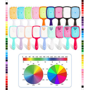 Cepillo para el cabello multicolor con diseño hueco, para cabello húmedo y seco, desenredante, masajeador de cuero cabelludo, cepillo ventilado para el cabello, ¡Gran oferta! - Product Image 1