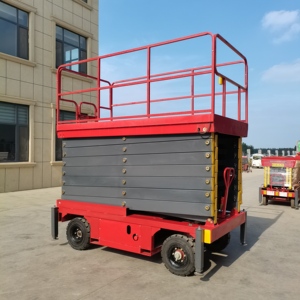 6M 8m 10m 12m 14m Rueda todoterreno Plataforma elevadora de tijera móvil eléctrica completa Precio - Product Image 1