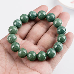 หยกแท้ธรรมชาติทรงกลม สร้อยข้อมือหยกสำหรับผู้ชายและผู้หญิง สายหยกถักมือ ขายส่ง SL34 - Product Image 4