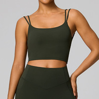 Soutien-gorge de sport pour femme à maintien élevé, col en U, séchage rapide, respirant, léger, simple, bretelles doubles, pour la gym