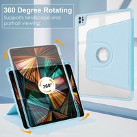 Étui de tablette rotatif antichoc de luxe à trois volets pour Air 13 2024 2025 et iPad Pro 12,9 pouces avec support pour stylet