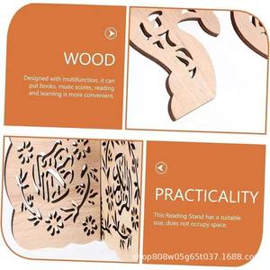 Creative Wooden Carved <b>Bookshelf</b> Rectangle 14.5x11.5cm Standing Type Traditional <b>Office</b> Organizer Reading Shelf Durable Natural - Product Image 2