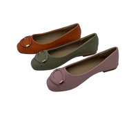 Ballerines pas chères pour femmes, chaussures d'été et d'automne/printemps, dessus en tissu de coton, semelle intermédiaire en PU, fermeture à bouton, confortables, légères et souples