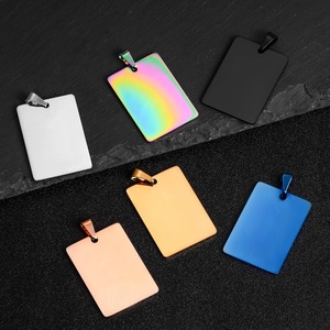 28*40mm Rectangle Stainless Steel <b>Dog</b> <b>Tag</b> ID <b>Tag</b> Blank Pendant 6 Colors No Fade Waterproof - Product Image 5