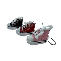 Gantungan Kunci Sepatu Kanvas Mini Berkualitas Tinggi dengan Glitter 3D Berkilau untuk Hadiah Promosi