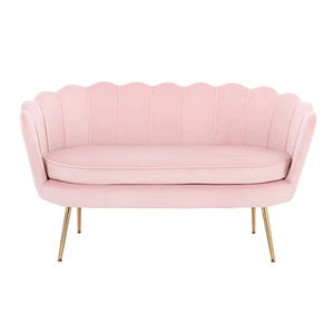 Petit causeuse <span class=keywords><strong>2</strong></span> <span class=keywords><strong>places</strong></span> rembourré de couleur personnalisée au design moderne Canapé en velours pour mariage avec pieds en métal - Product Image 1