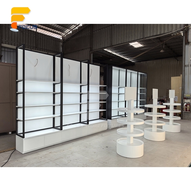 Heavy Duty Designer Store Recycled Material Display Rack Store Design Service Perfume Display Cabinet