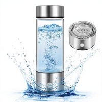 Bouteille ionisatrice d'eau hydrogénée portable en verre borosilicate avec un design épuré