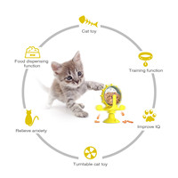 Distributeur de nourriture rotatif à ventouse pour chat, jouet interactif de distribution lente, jouet de puzzle pour friandises, stimulation mentale et enrichissement pour chats