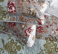 Couette de style farmhouse certifiée OEKO-TEX, légère, patchwork, design matelassé, antimicrobienne, respirante, pour lit Queen et King