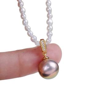 31253DIY Fashionable Multi Pearl Necklace Pendant 4-5mm <b>Beads</b> S925 <b>Silver</b> Stand Empty Accessories Jewelry Findings Components - Product Image 4