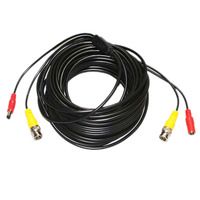 Câble vidéo et alimentation 2-en-1 BNC DC 5,0 mm en cuivre nu pour caméra analogique AHD TVI CVI, extension intérieure/extérieure